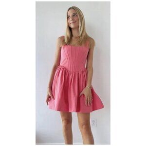 staud pink corset dress Landscape bustier cotton-blend minidress in pink - Staud